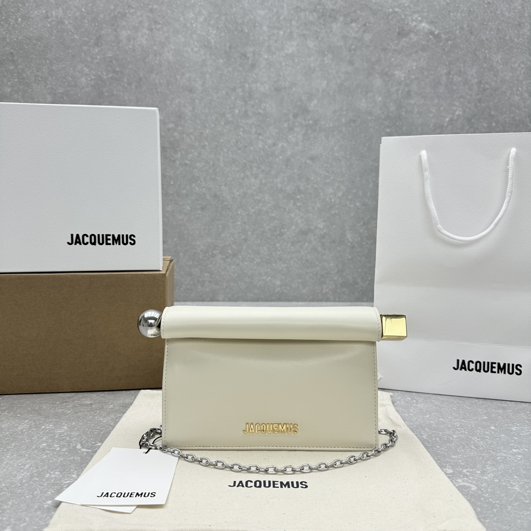 Jacquemus-Sheepskin white Chain handbag