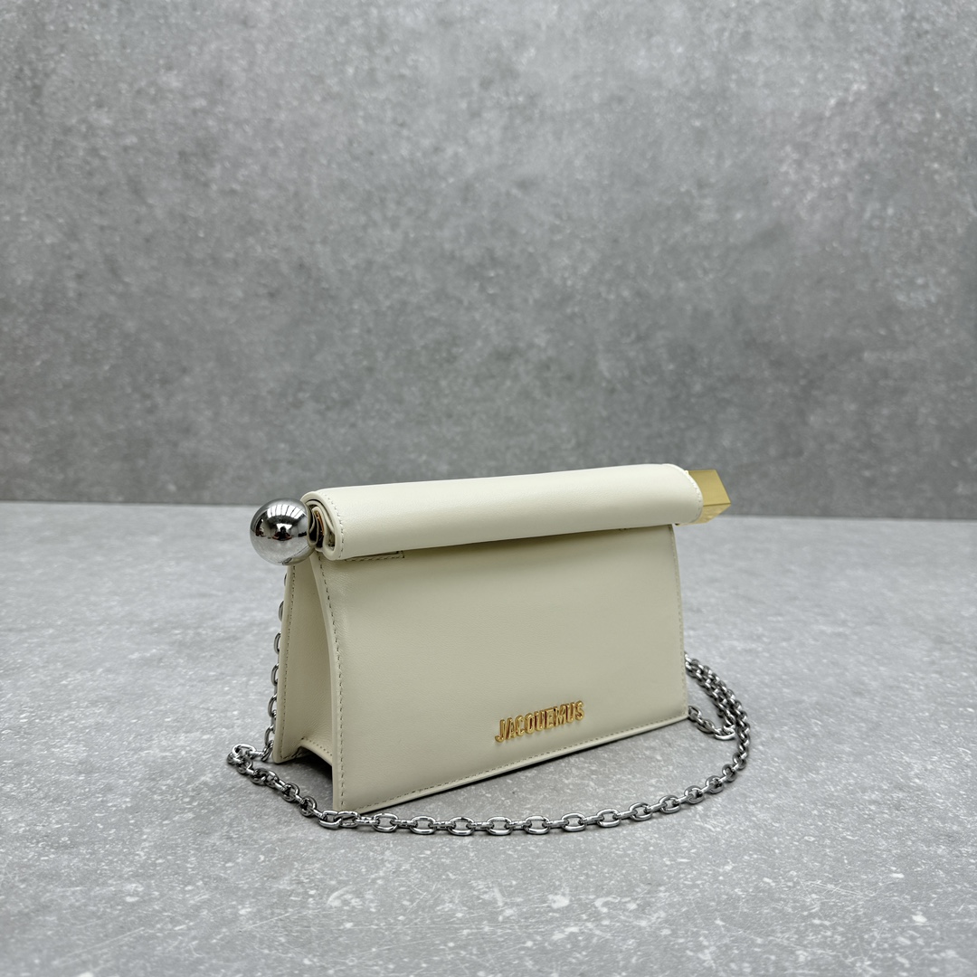 Jacquemus-Sheepskin white Chain handbag