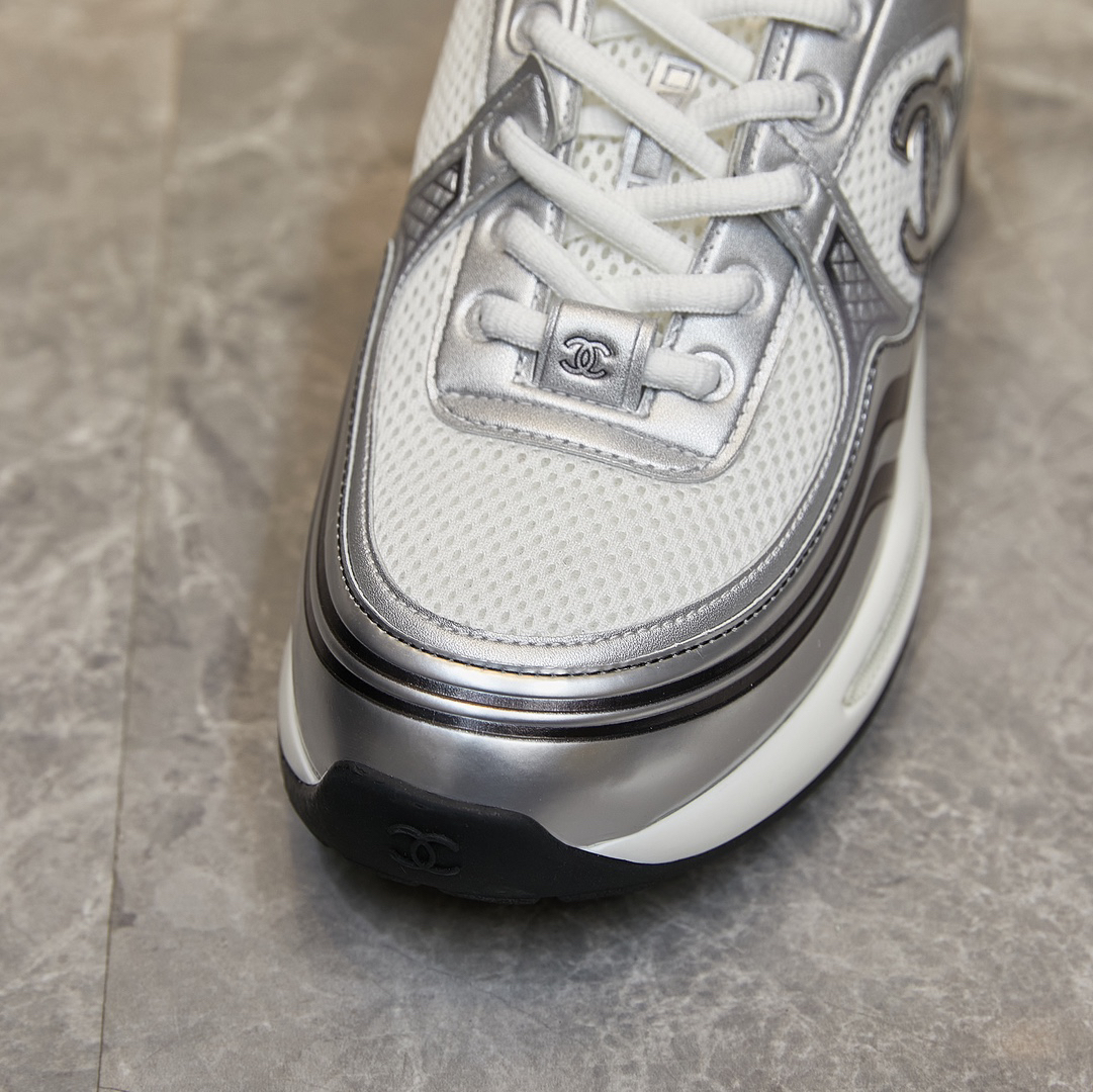 Chanel-Top casual silver white Sports Shoes