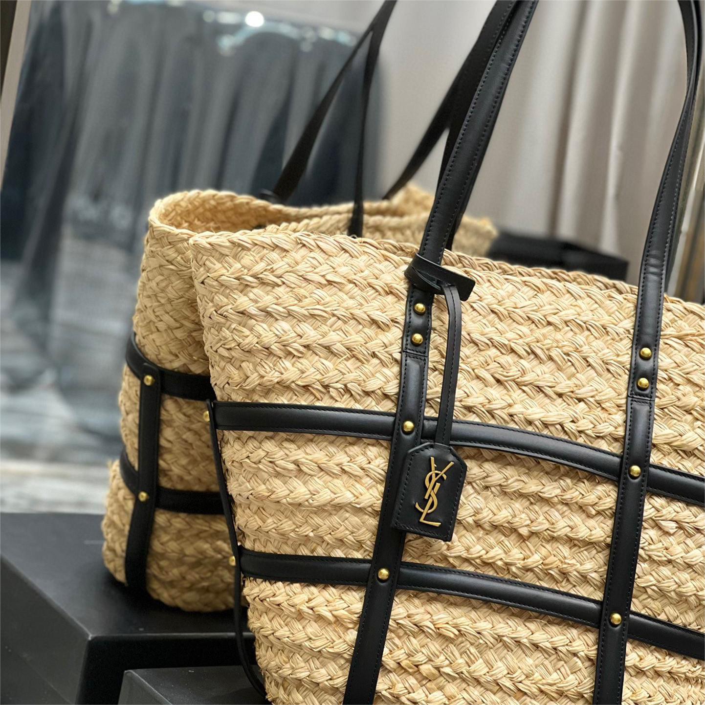 YSL-Lafite grass and smooth leather handbag