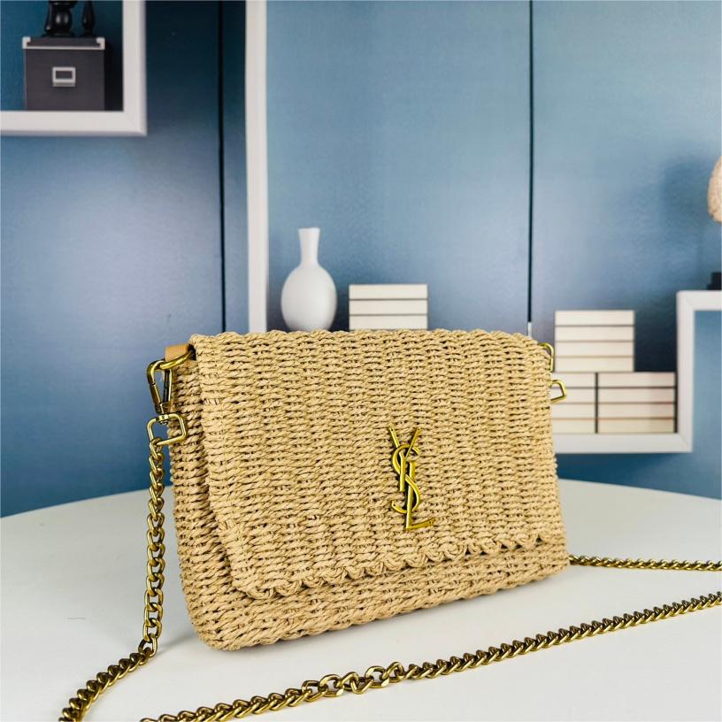 YSL-Kate_Lafite Grass Vine Weaving Craft Chain Bag