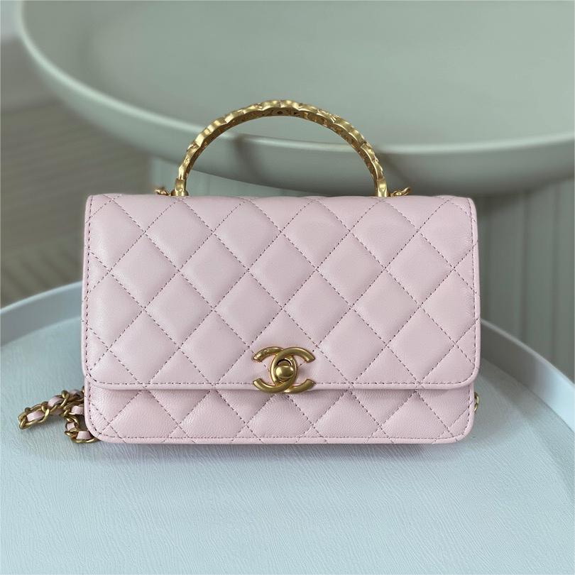 Chanel-Mini pink hood bag with handle