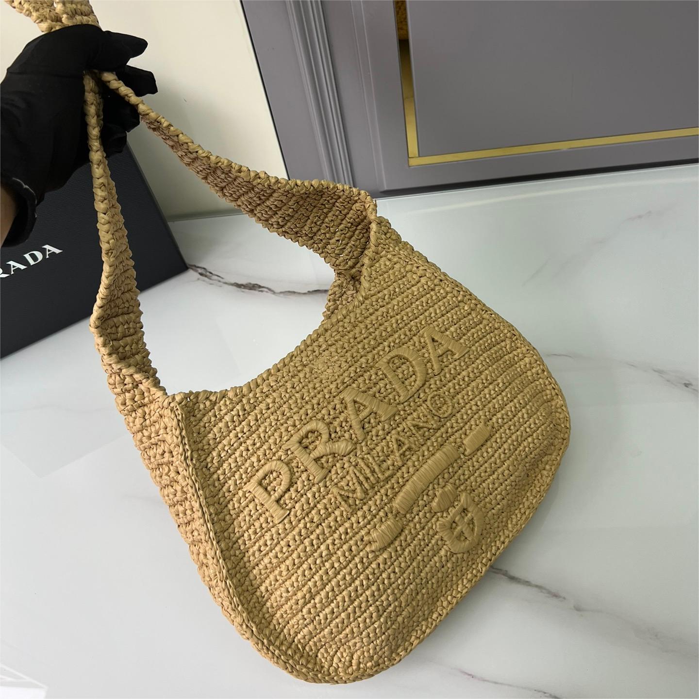 Prada-Straw shoulder bag