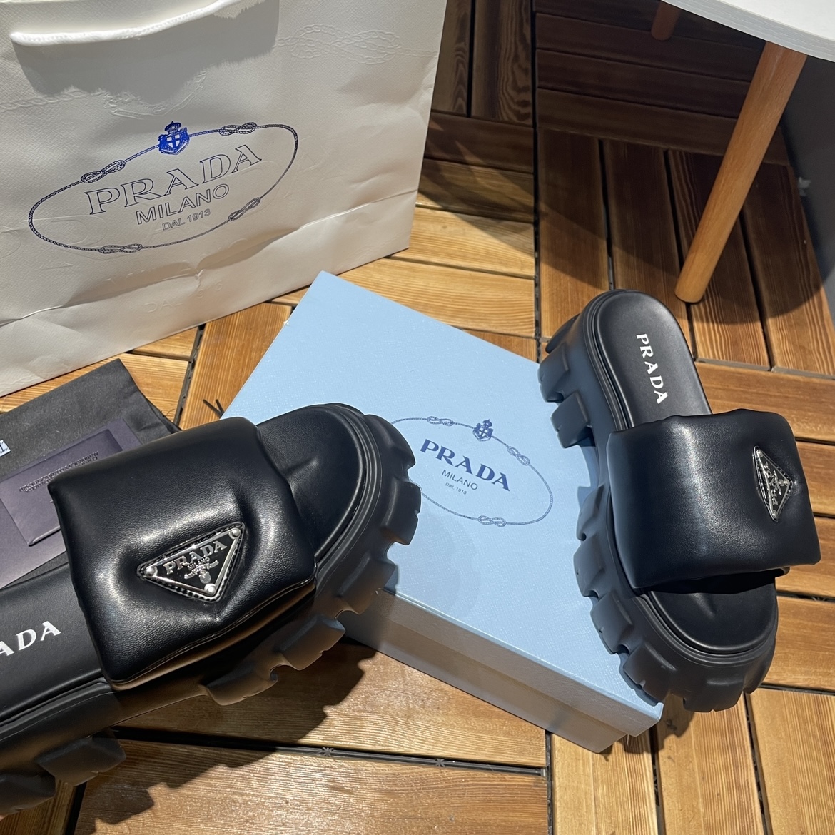 Prada-Sponge cake thick soled shoes