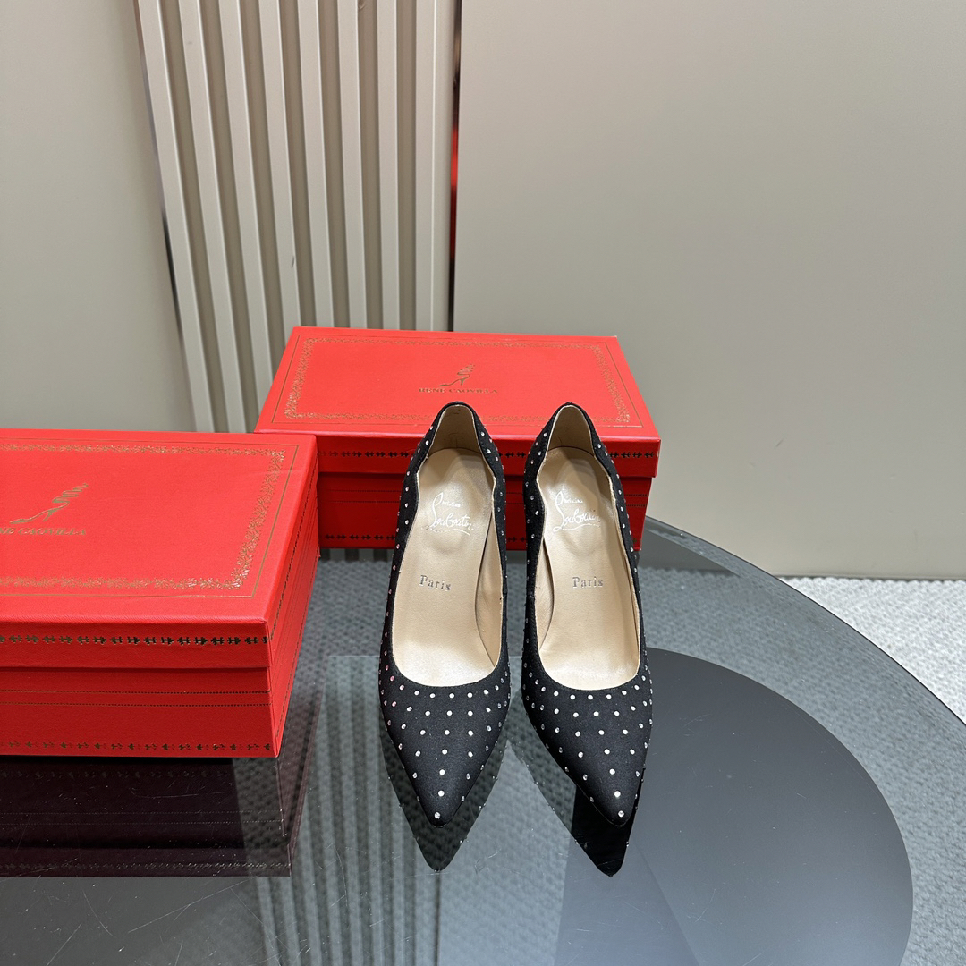 Christian Louboutin-Diamond crystal high heels