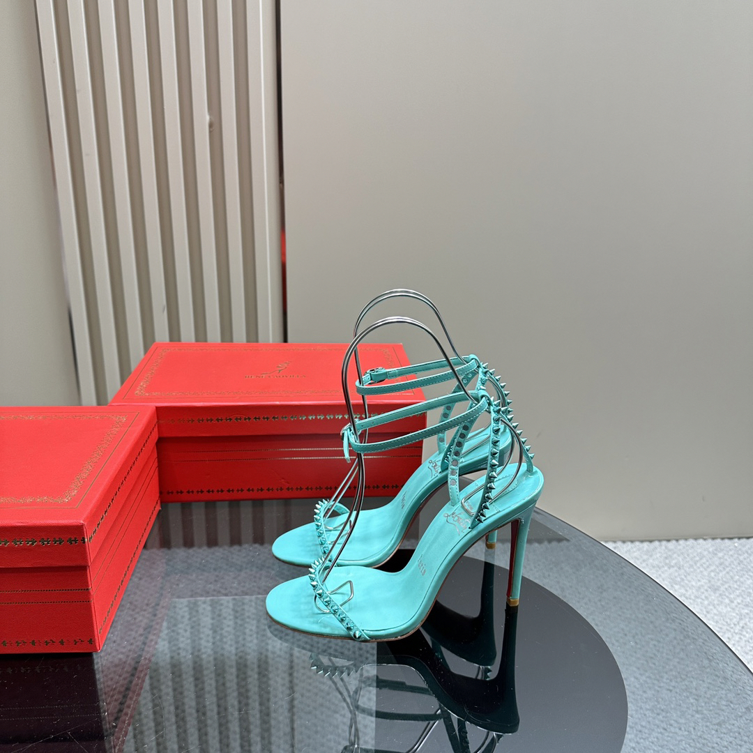 Christian Louboutin-Classic Willow Nail Green Peugeot High Heels