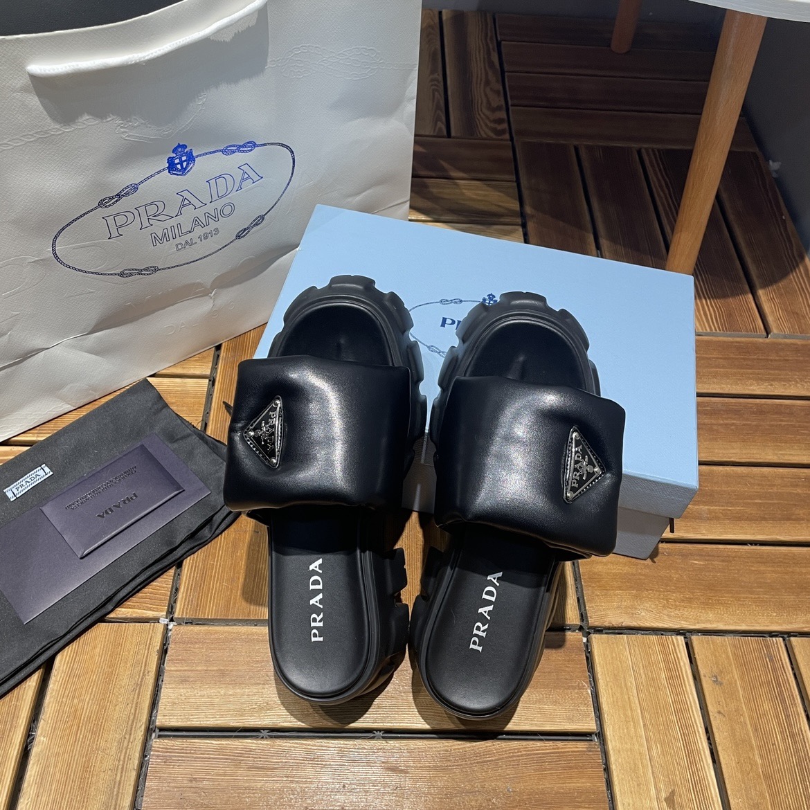 Prada-Sponge cake thick soled shoes