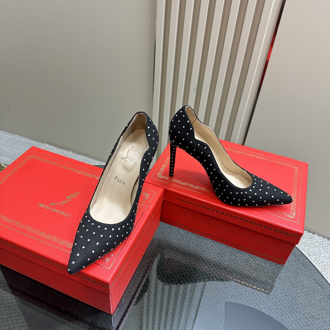 Christian Louboutin-Diamond crystal high heels