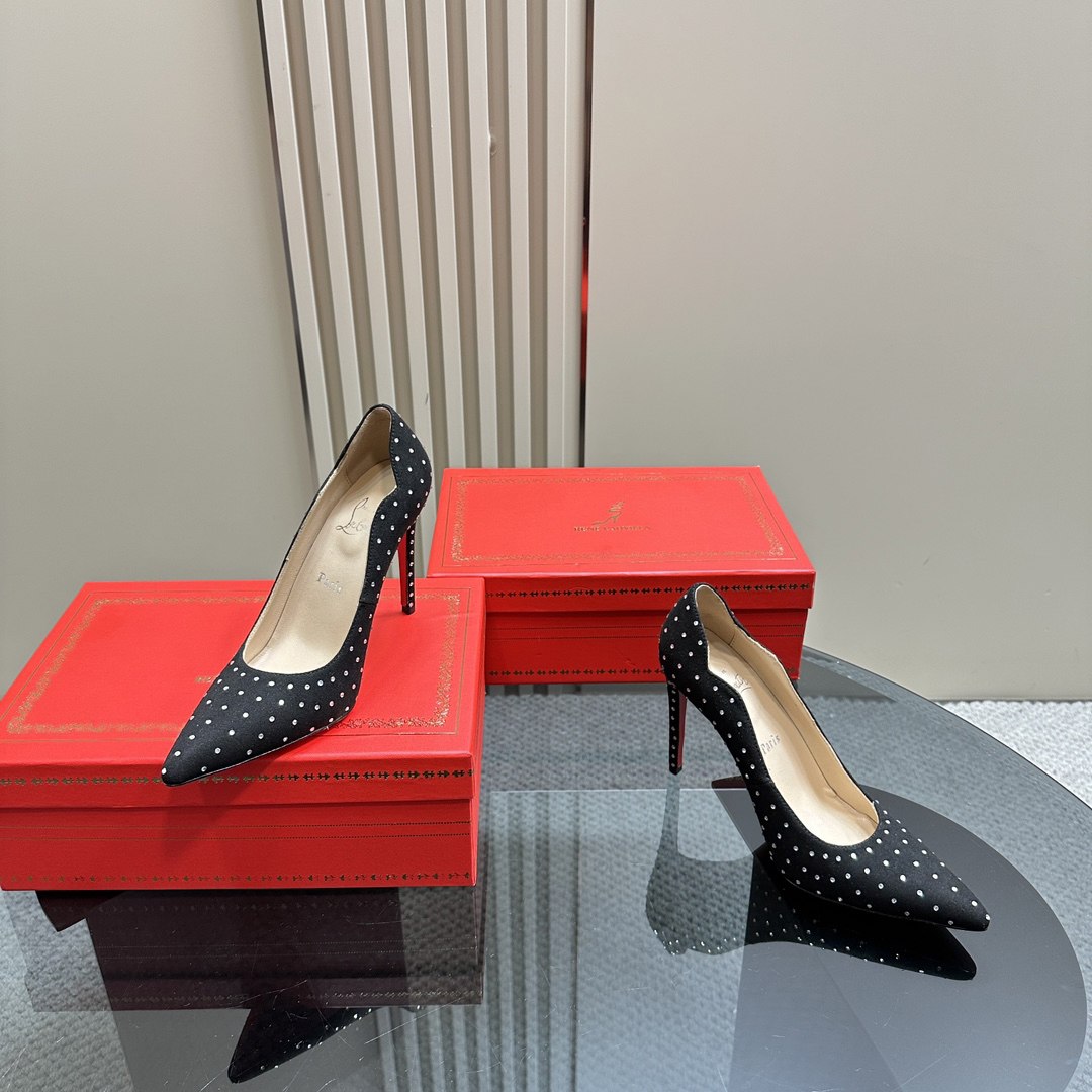 Christian Louboutin-Diamond crystal high heels