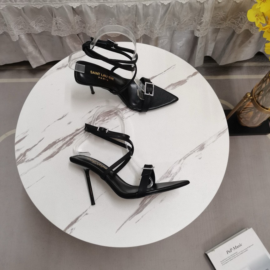 YSL-New rhinestone buckle sandals