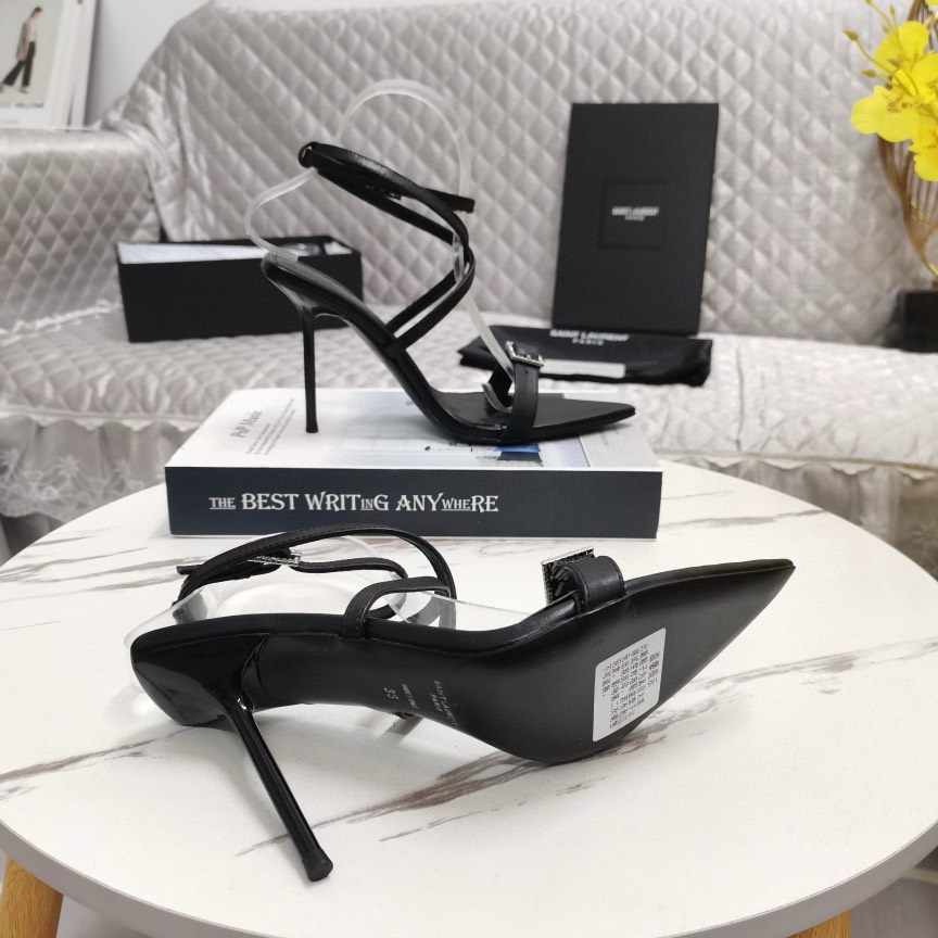 YSL-New rhinestone buckle sandals