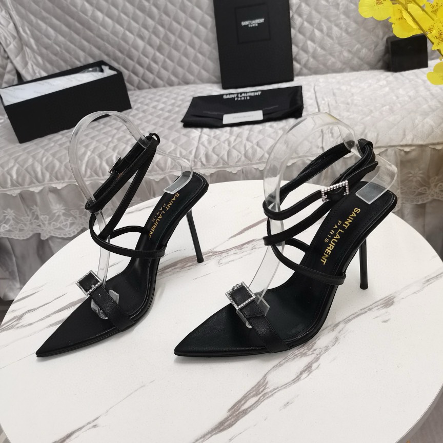 YSL-New rhinestone buckle sandals