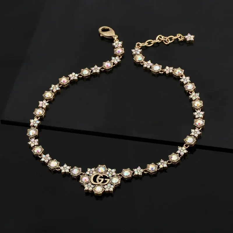 GUCCI-Cool Colorful Dazzling Diamond Crystal Necklace