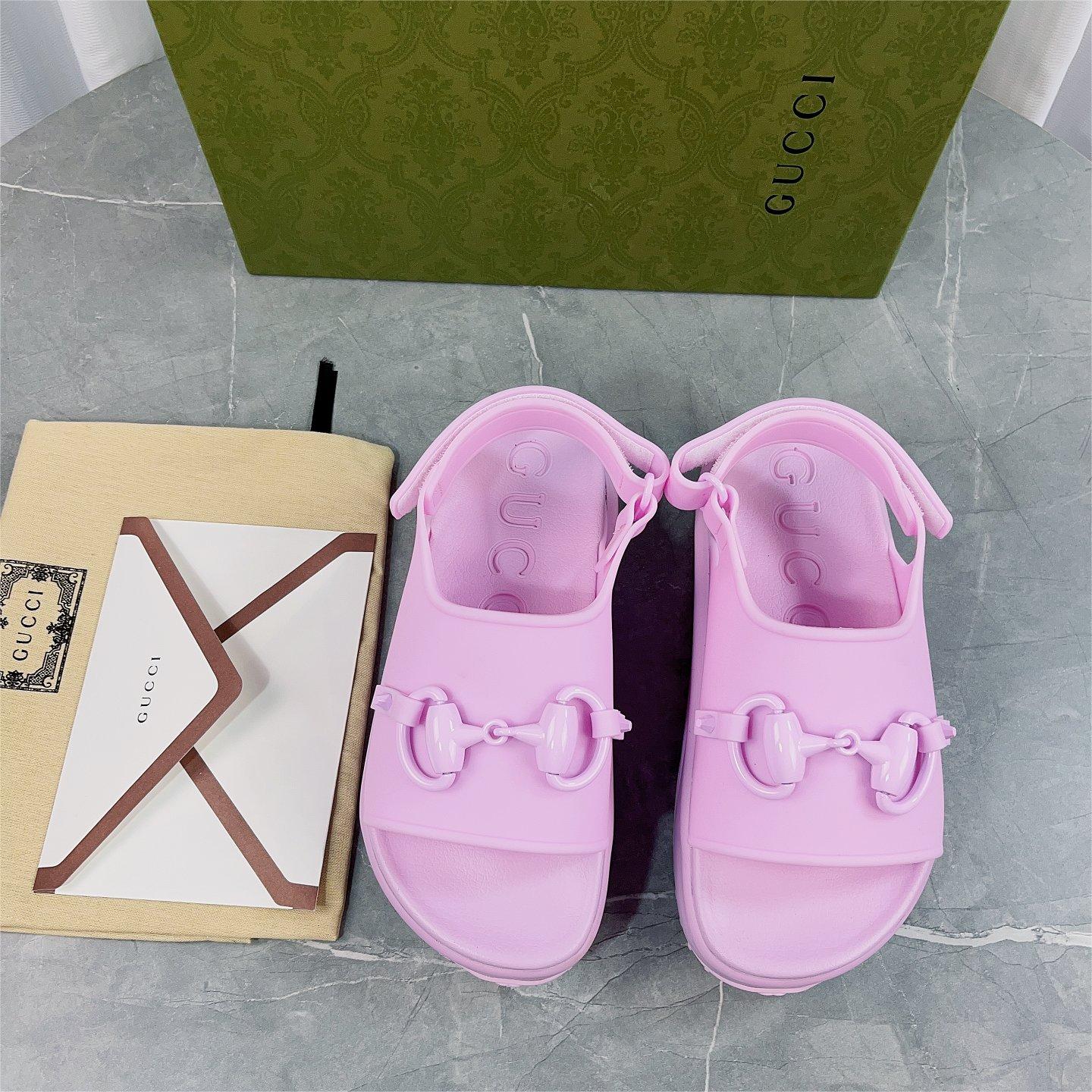 GUCCI-New women's horseneck buckle thick soled sandals