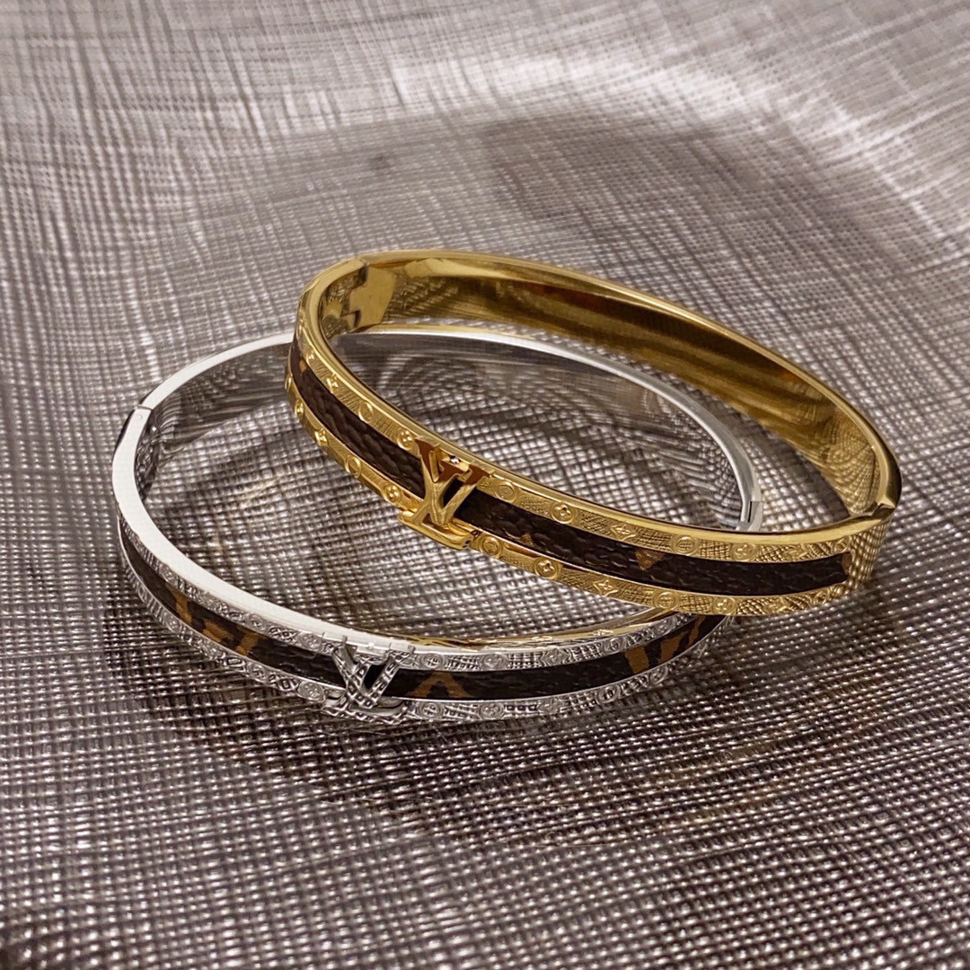 LV-Printed leather bracelet