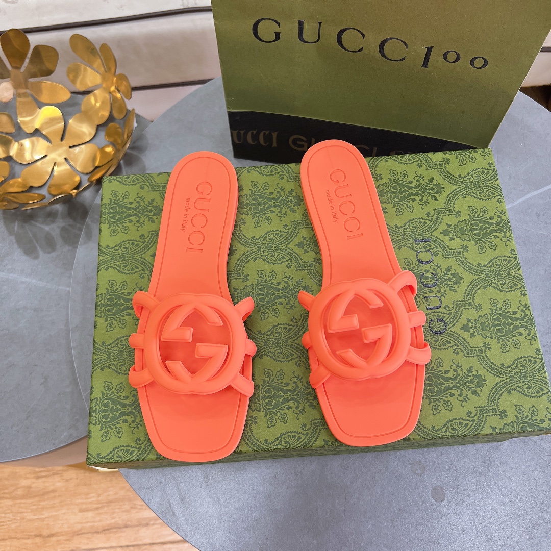 GUCCI-Jelly mop slippers