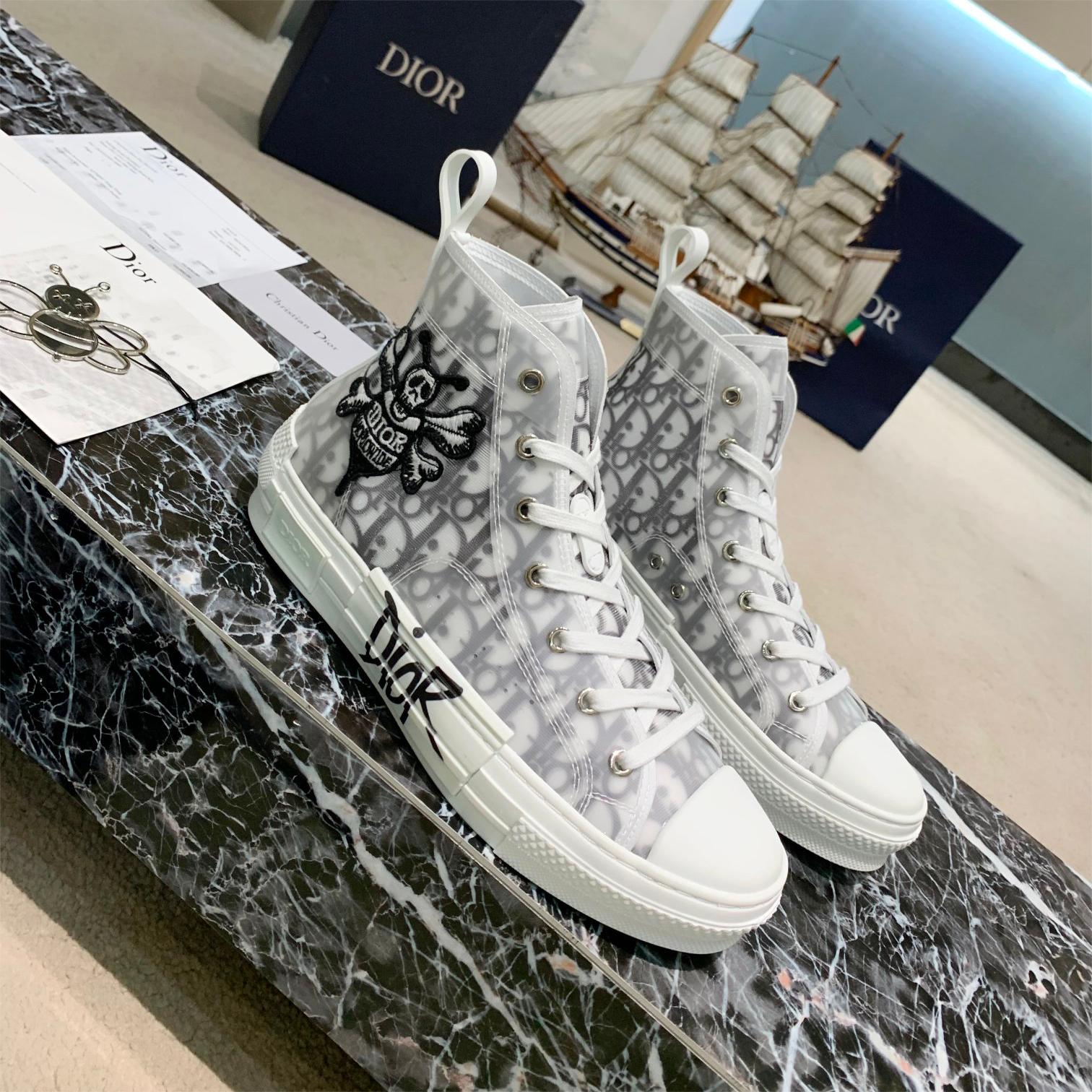 Dior-Skull high top shoes