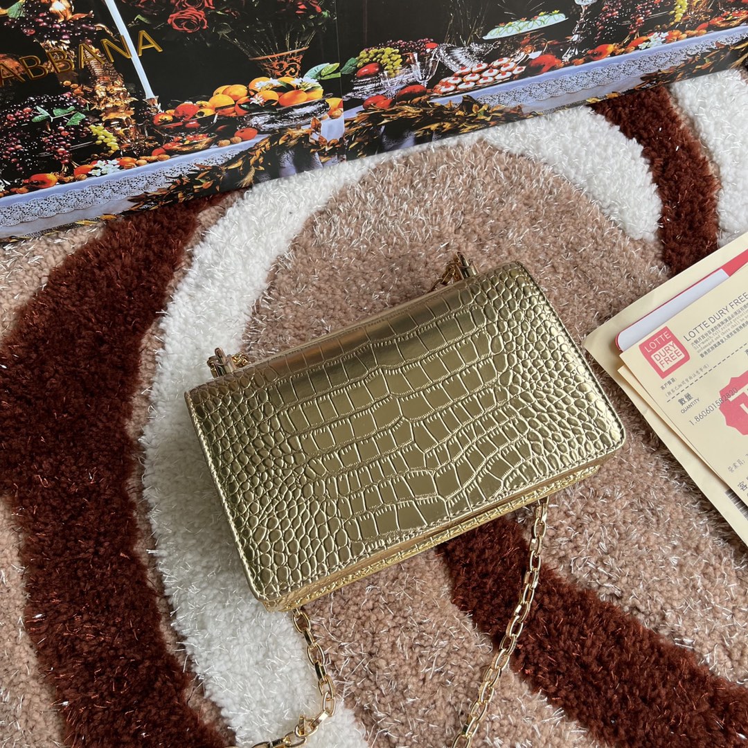 Dolce Gabbana-Lacquer leopard print crossbody bag with Baroque logo