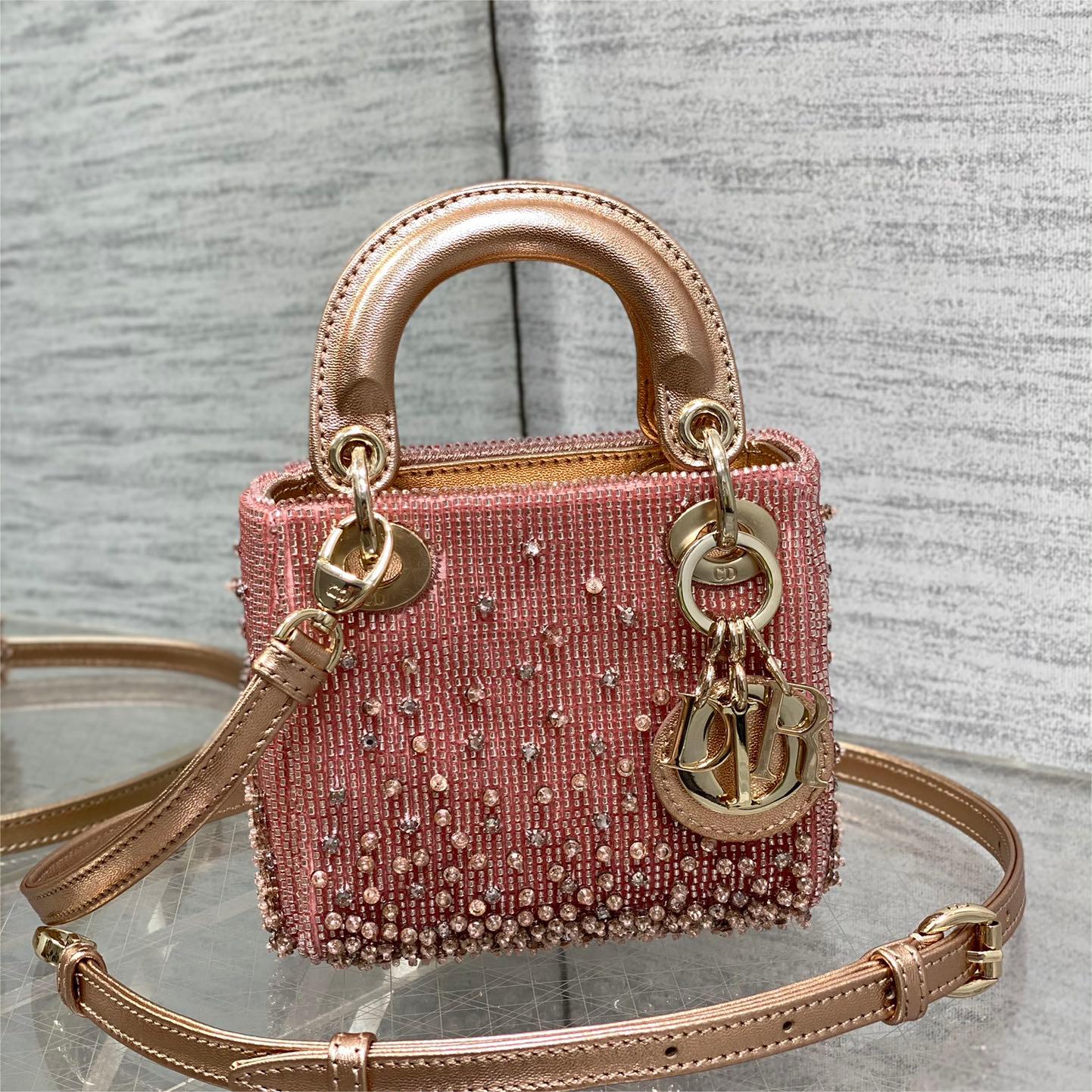 Dior-Lady limited edition handmade bead micro series bag