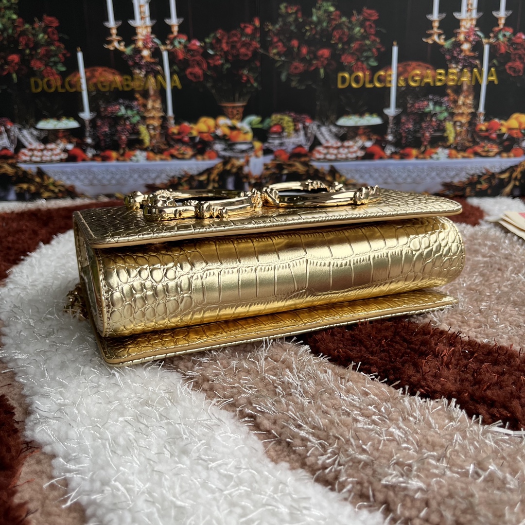 Dolce Gabbana-Lacquer leopard print crossbody bag with Baroque logo