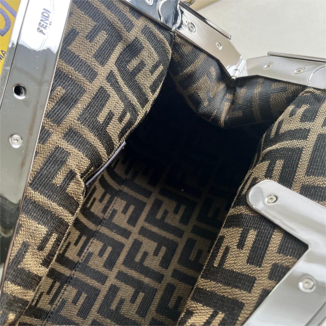 FENDI-Black patent leather handbag