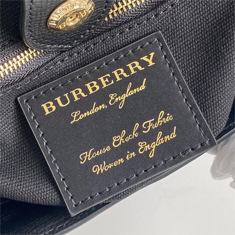 Burberry-The banner tote house plaid patchwork leather banner handbag