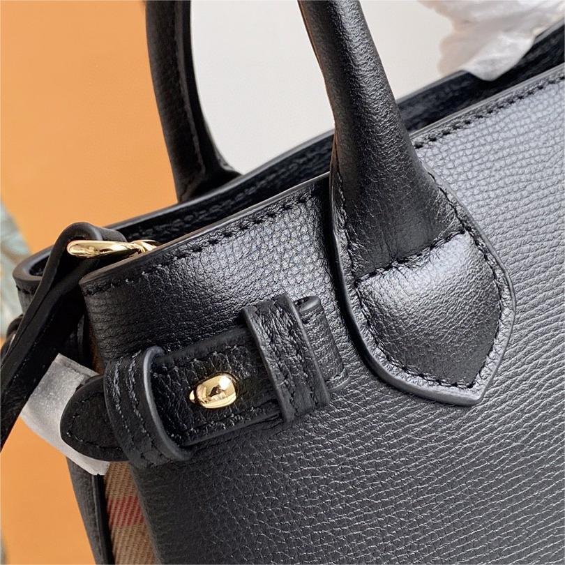 Burberry-The banner tote house plaid patchwork leather banner handbag