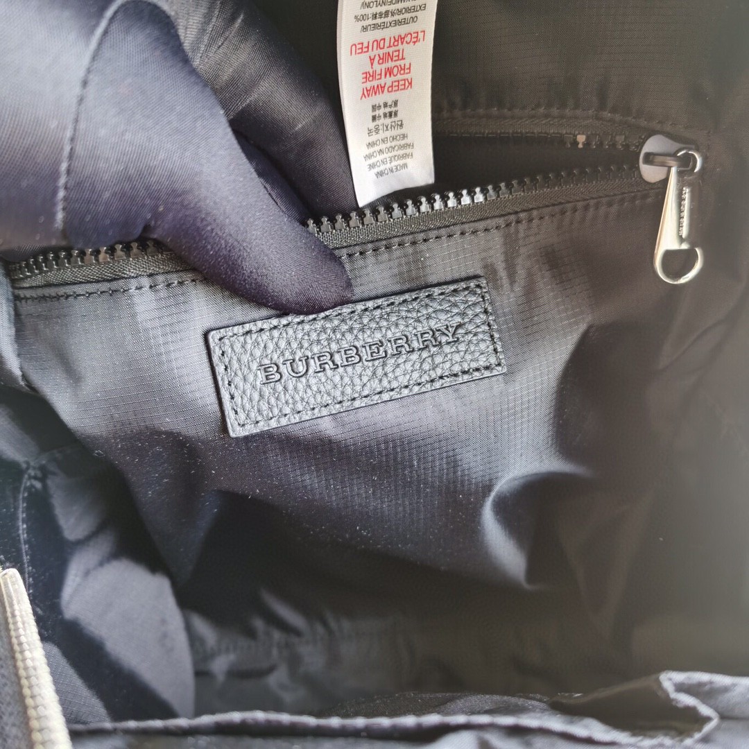 Burberry-Nylon embroidered backpack