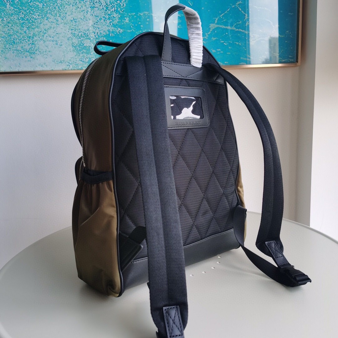 Burberry-Nylon embroidered backpack