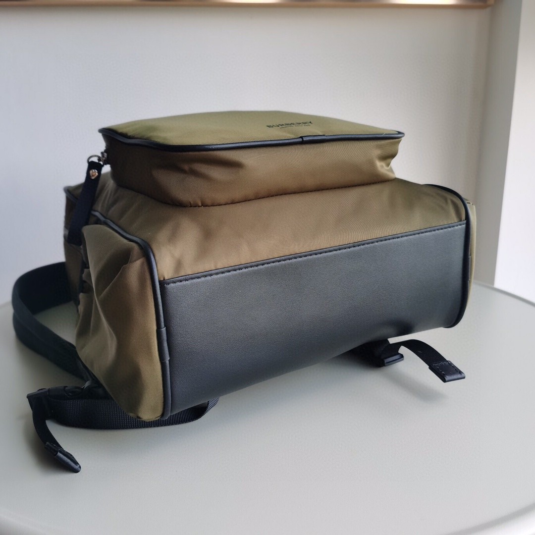 Burberry-Nylon embroidered backpack