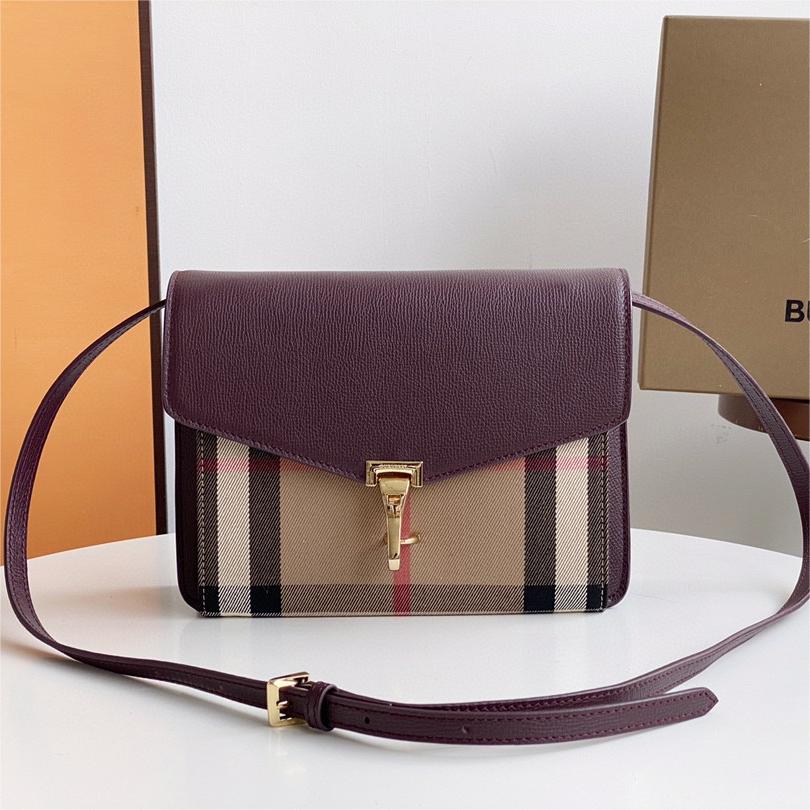 Burberry-Grain leather patchwork house grid diagonal backpack