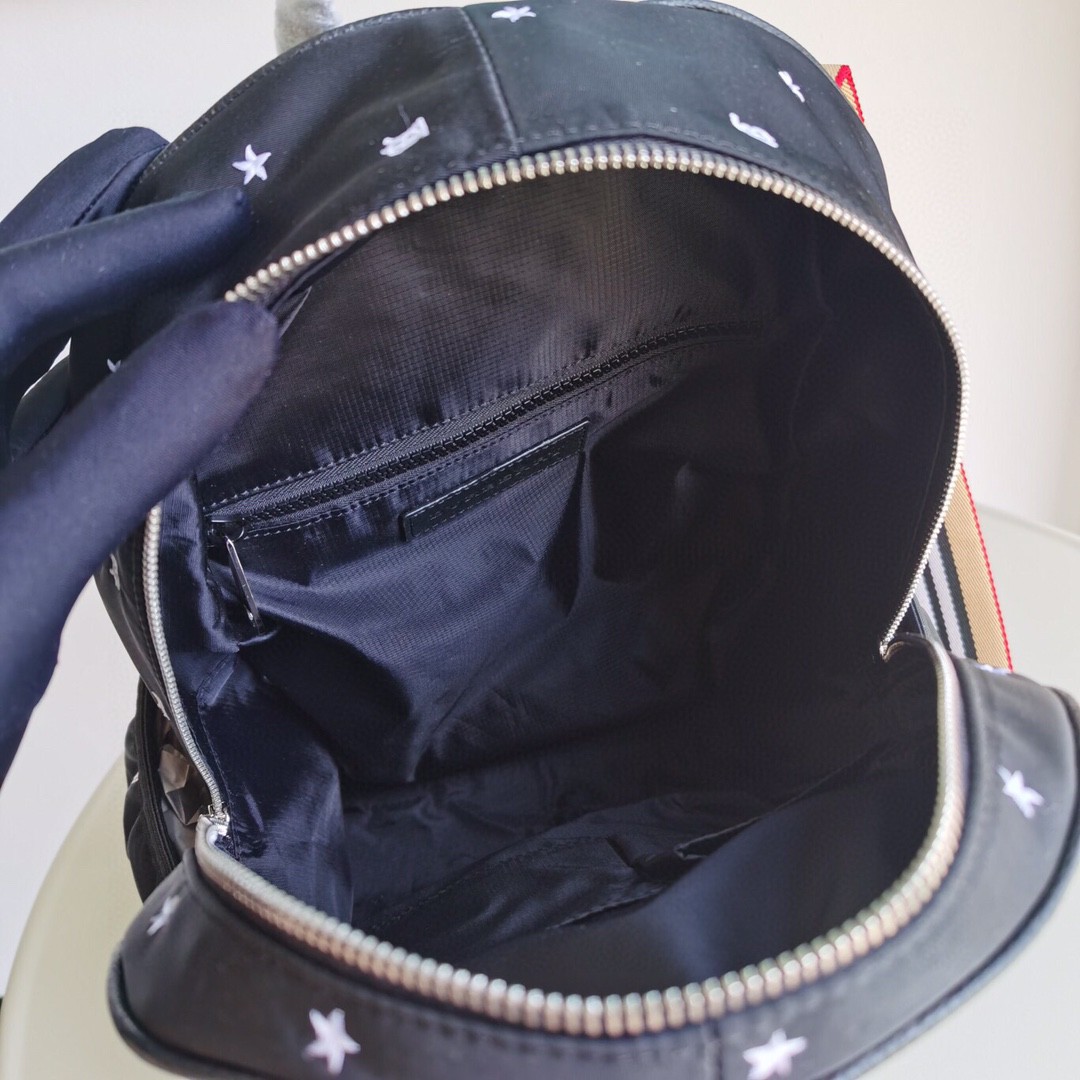 Burberry-Nylon embroidered backpack