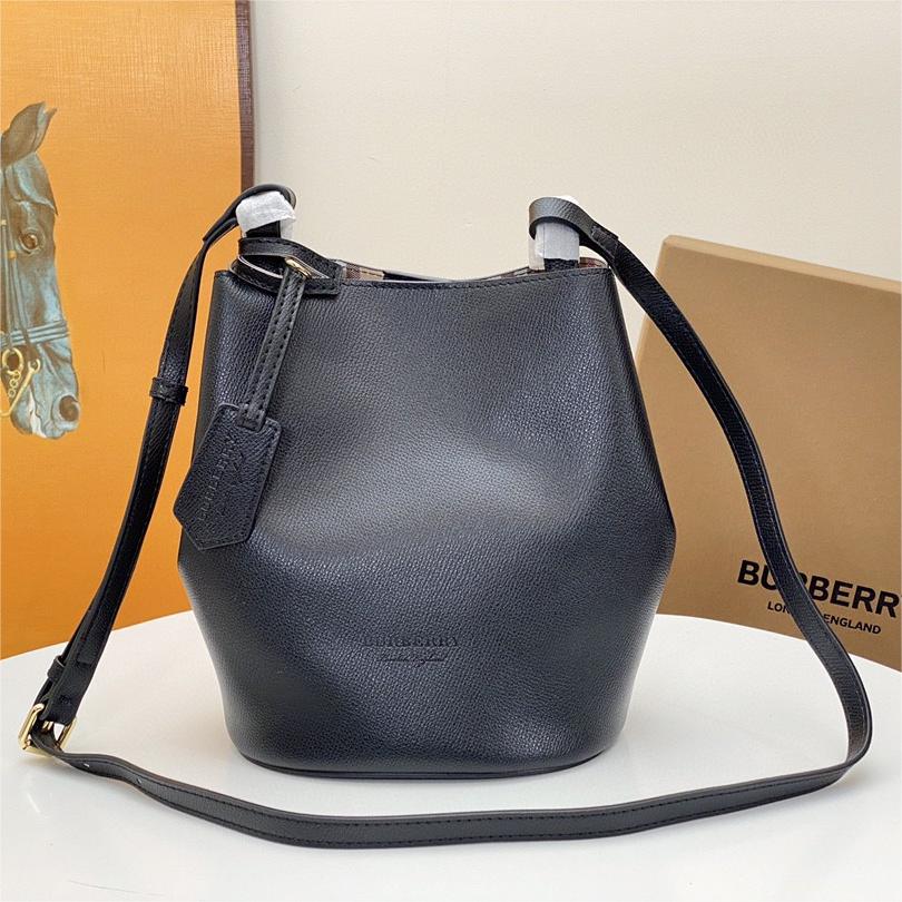 Burberry-Classic Haymarket plaid slanted back bucket bag