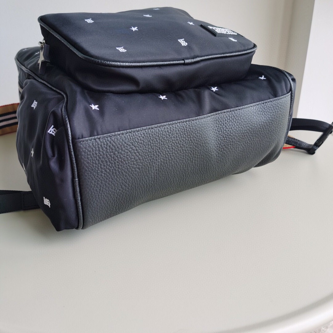 Burberry-Nylon embroidered backpack