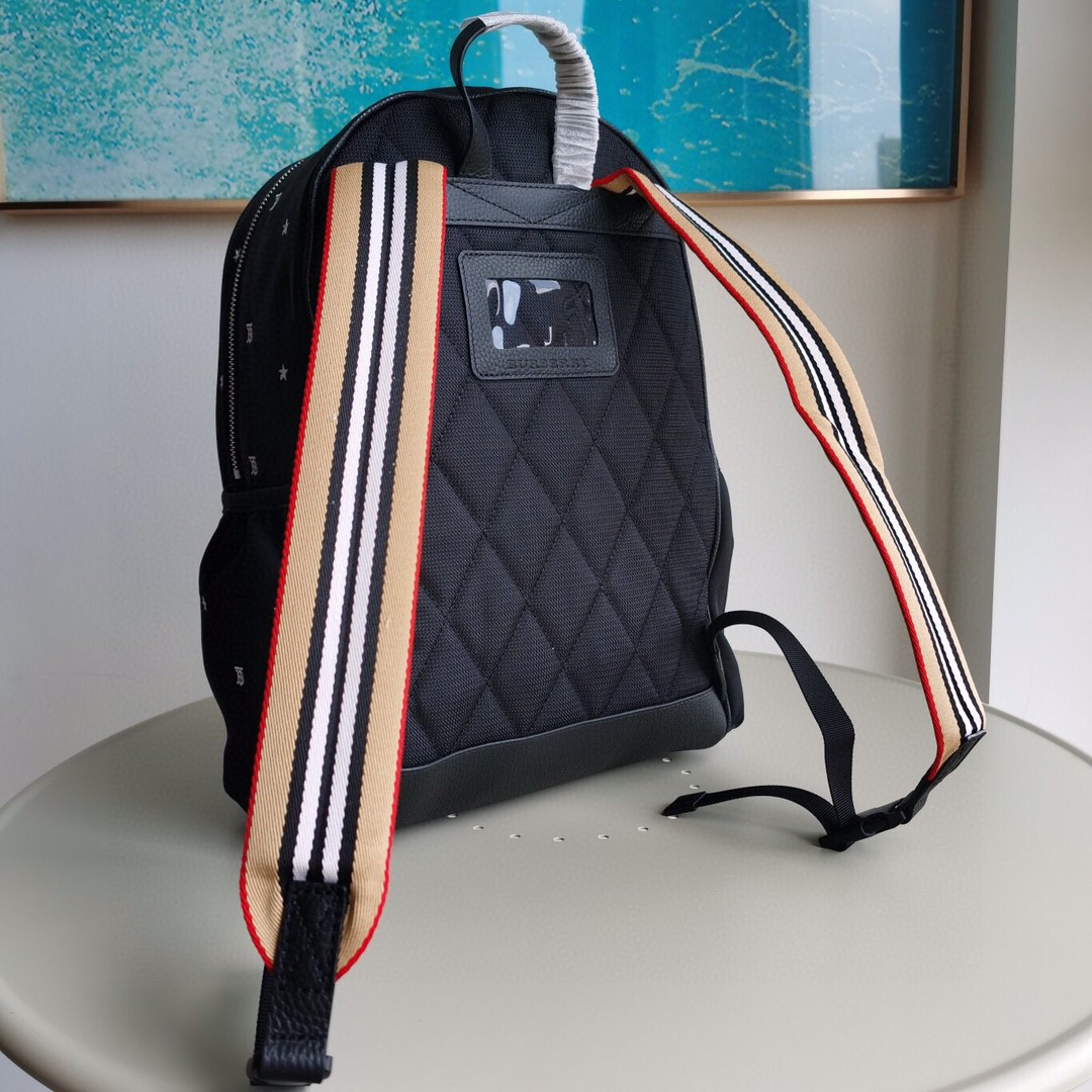 Burberry-Nylon embroidered backpack