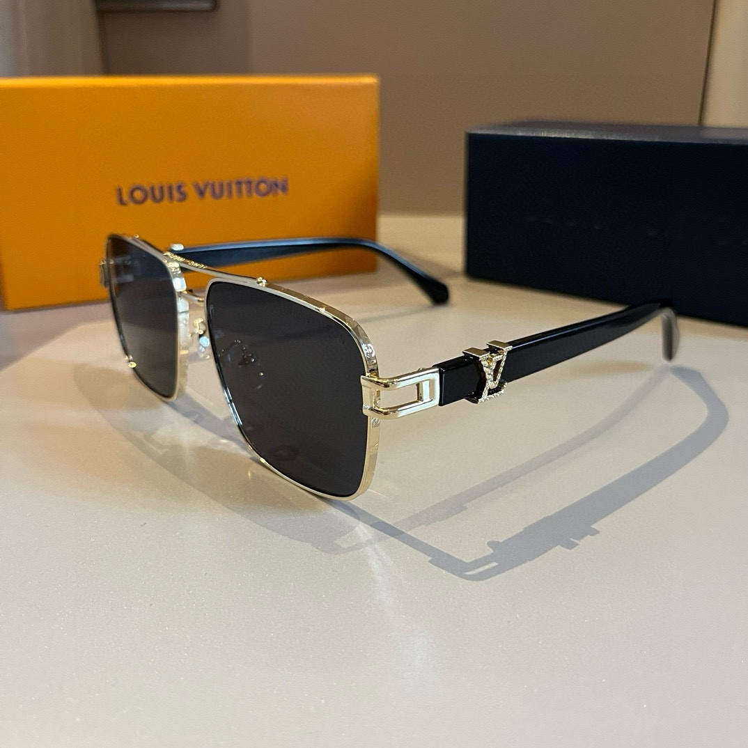 LV-Classic Metal Single Beam Pilot Fashion Sunglasses