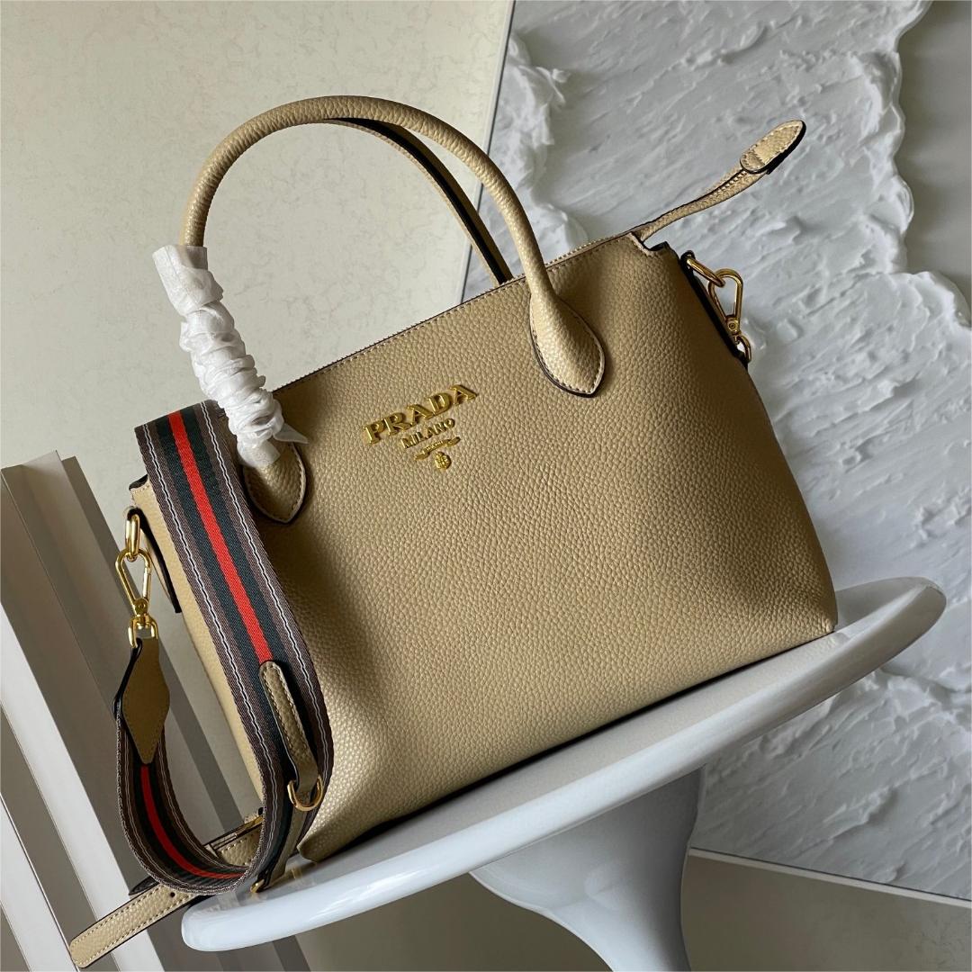 Prada-Calfskin leather double handle