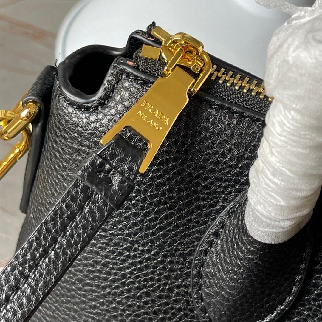 Prada-Calfskin leather double handle