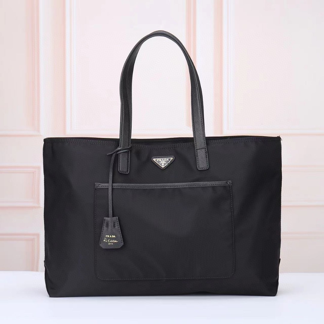 Prada-Imported waterproof fabric shopping bag handbag