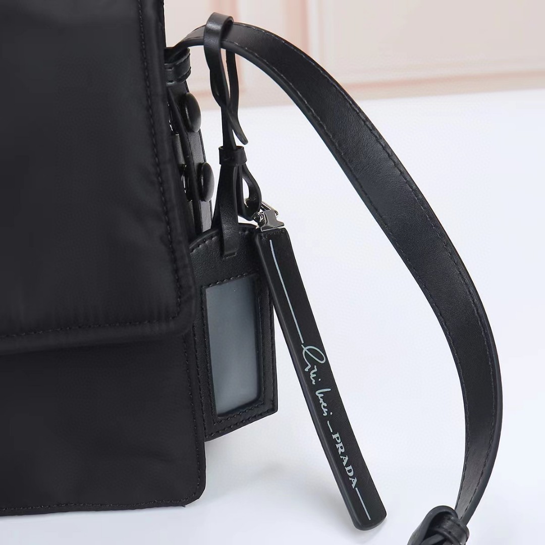 Prada-Single shoulder bag with unique lining nylon