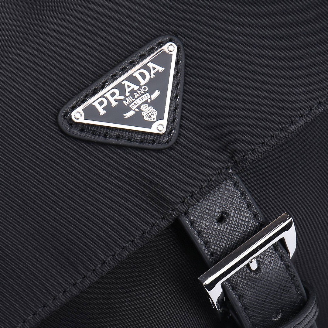 Prada-Imported Nylon Material Safiano Leather Edging