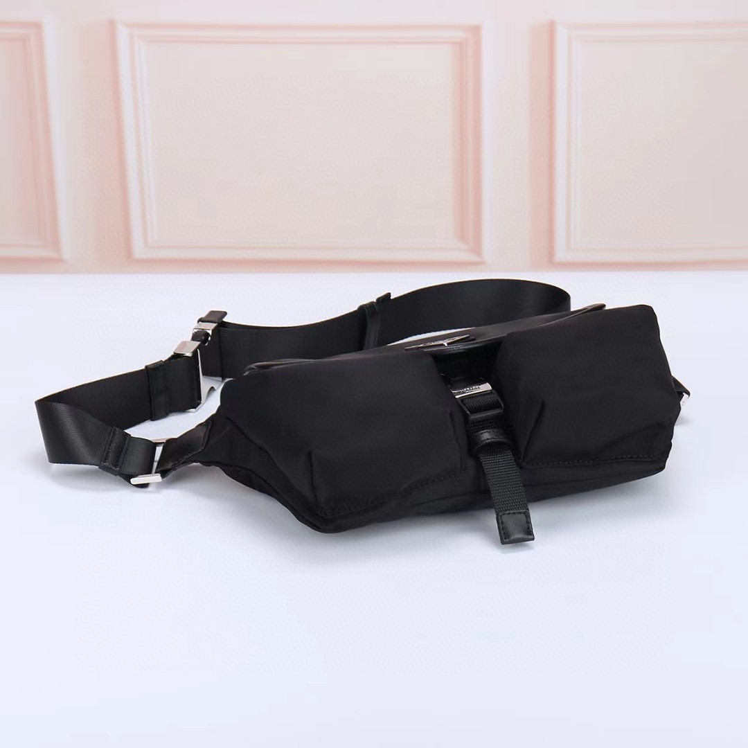 Prada-Geometric lines and re lon shoulder bag