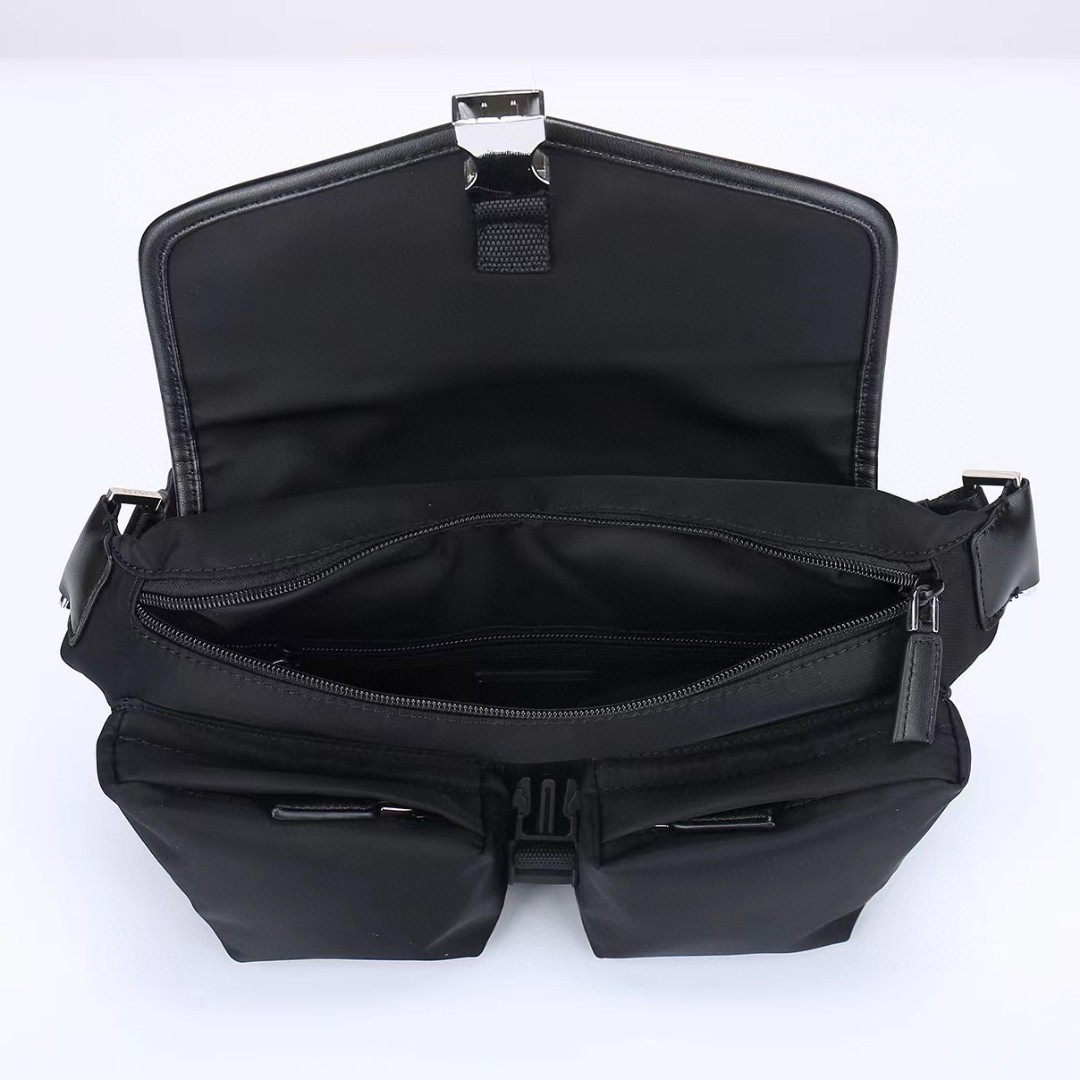 Prada-Geometric lines and re lon shoulder bag