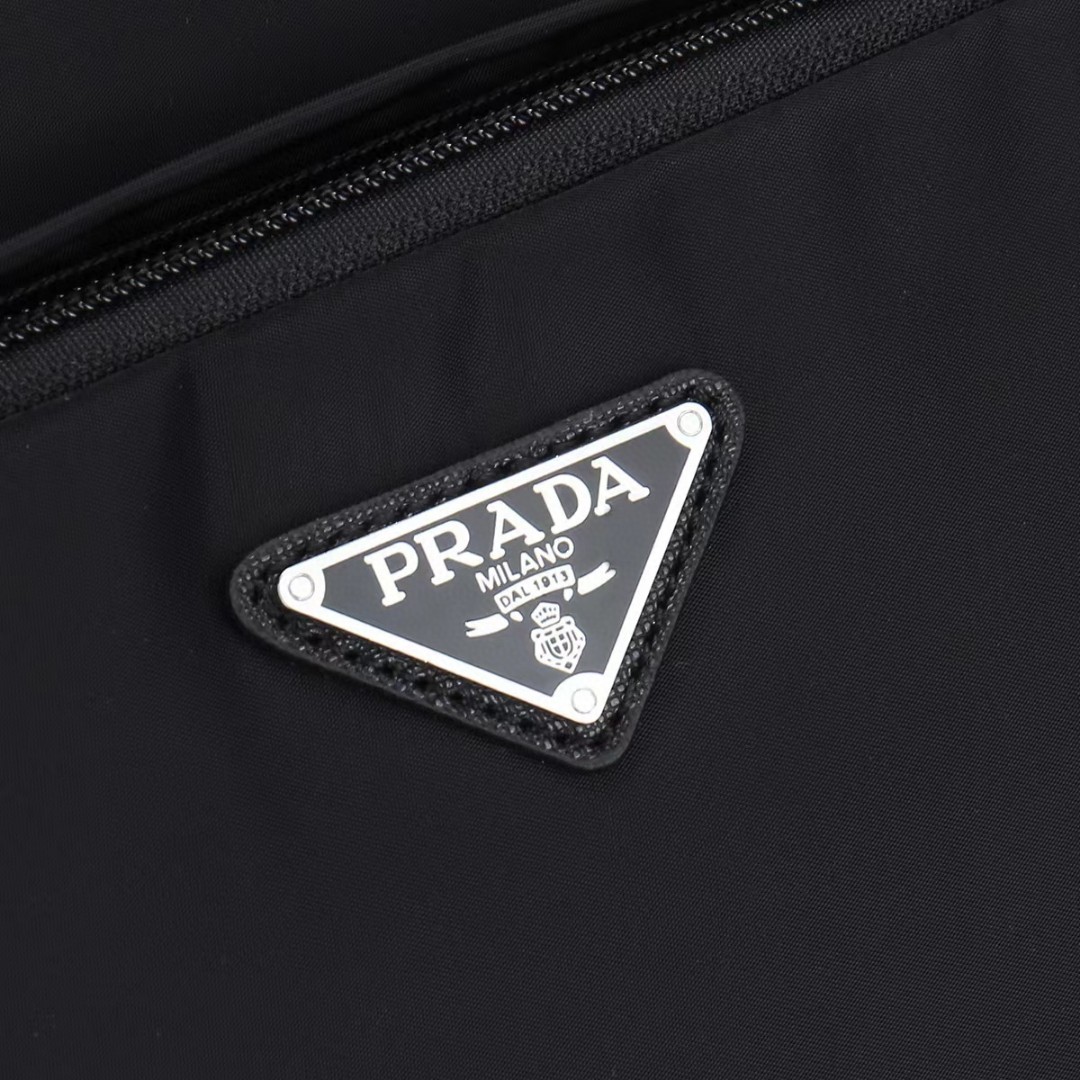 Prada-Triangle logo Safiano leather handle backpack