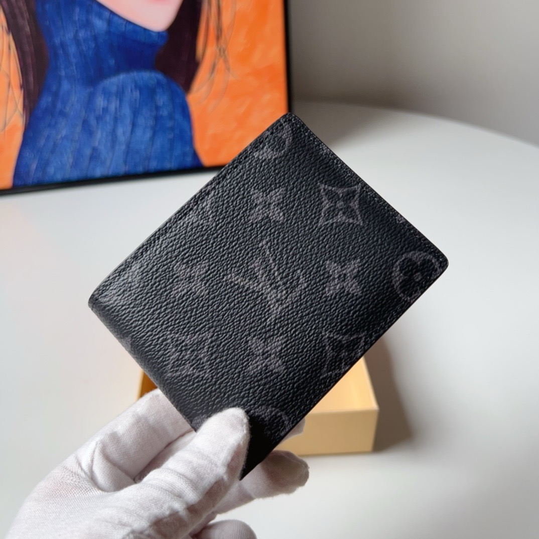 LV-M62294 Black Flower Slender Wallet