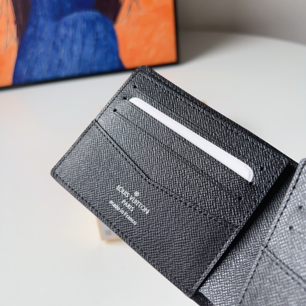 LV-M62294 Black Flower Slender Wallet