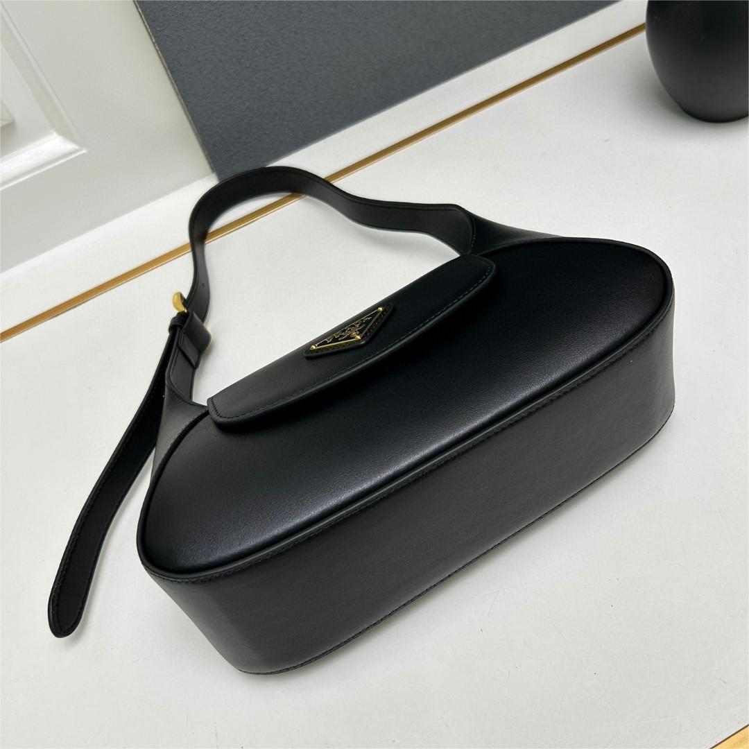 Prada-Small size French stick leather handbag with foreskin