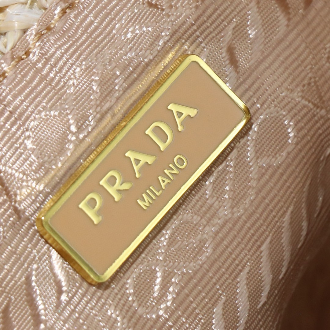 Prada-Lafite woven drawstring bucket bag