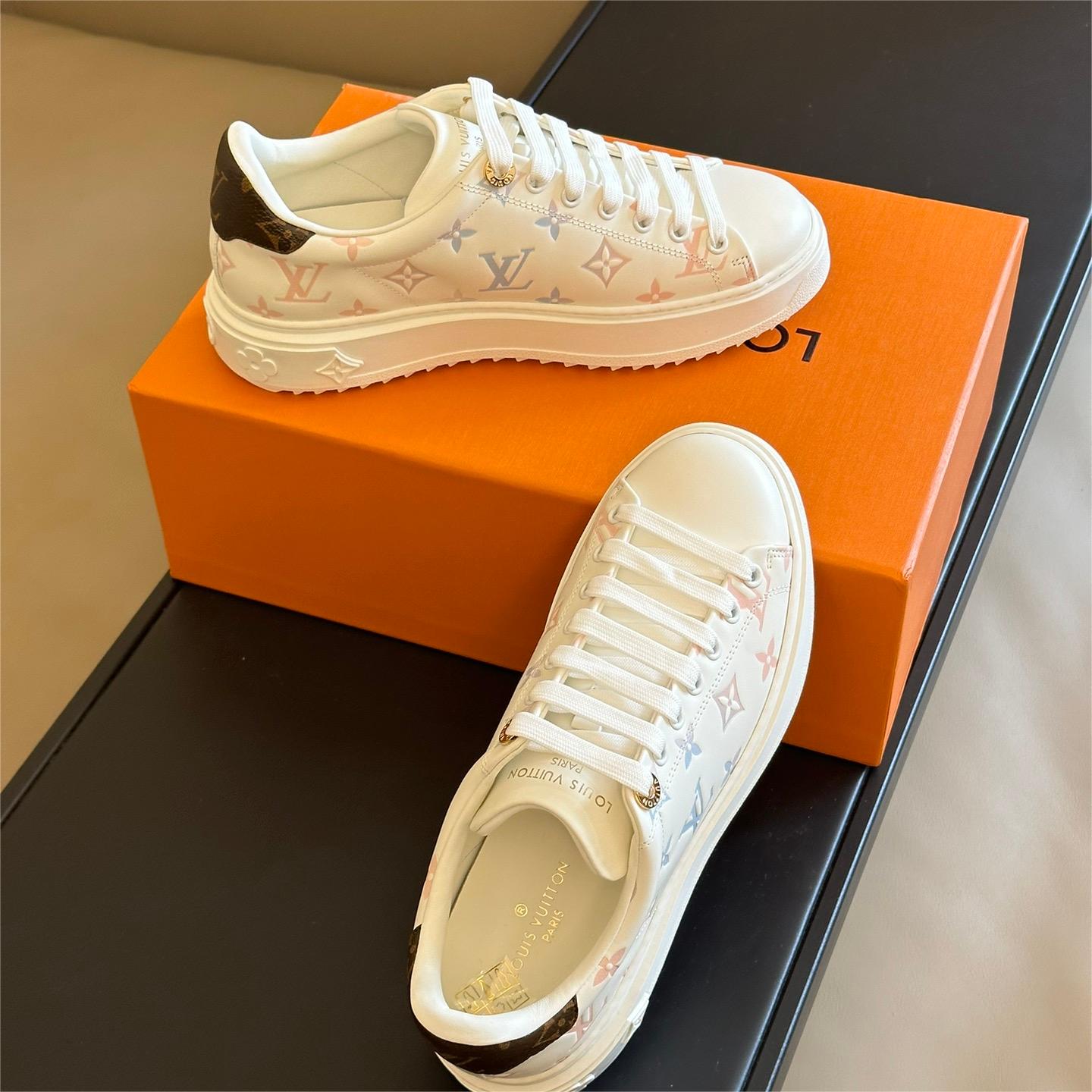 LV-3D printed cowhide classic white shoes