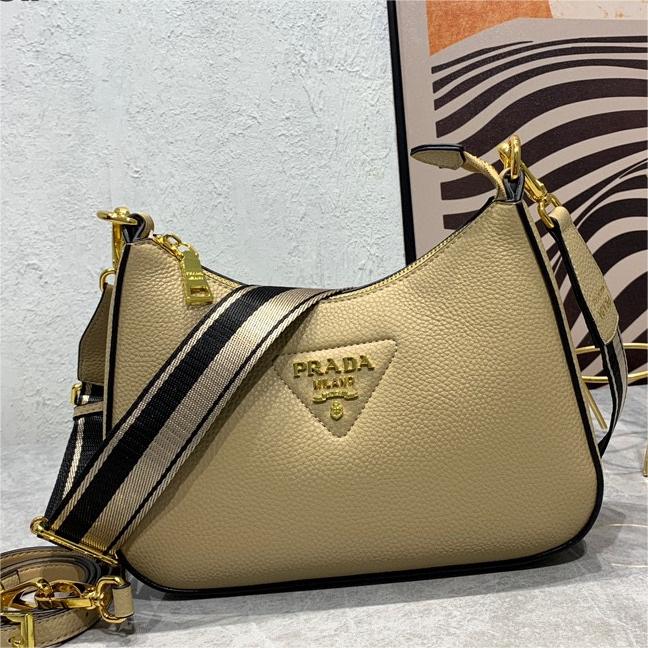 Prada-Imported first layer coarse lychee grain cowhide